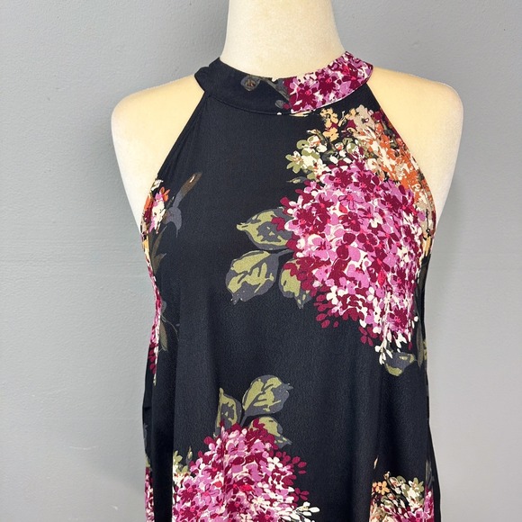 Staccato Floral Halter Top Blouse Size L Sleeveless‎ Boho Romantic Cottagecore - Picture 2 of 8